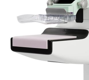 Close up of breast cushion on mammogram machine